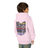 Never Waver Always Back Our First Responders Vintage-Inspired Youth Hoodie with American Flag Design