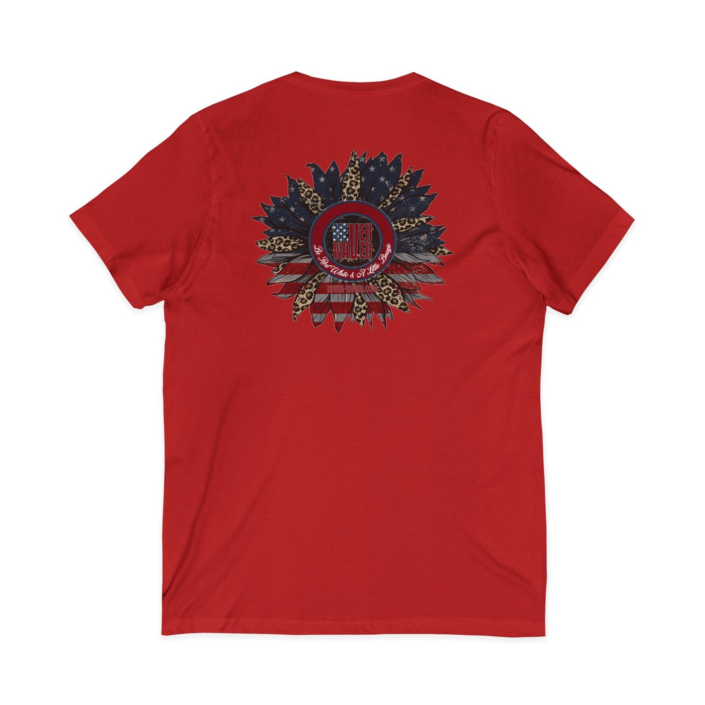 Never Waver Be Red White and A little Bougie T-Shirt Unisex V-Neck Tee