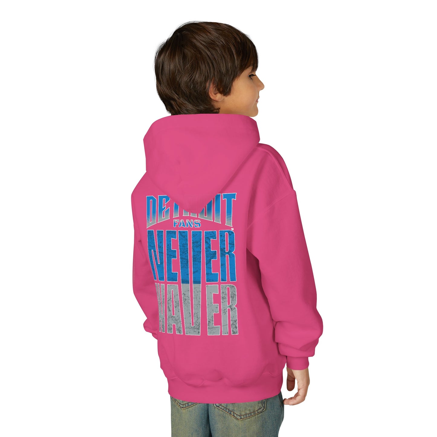 Detroit Fans Never Waver Youth Heavy Blend Hooded Sweatshirt