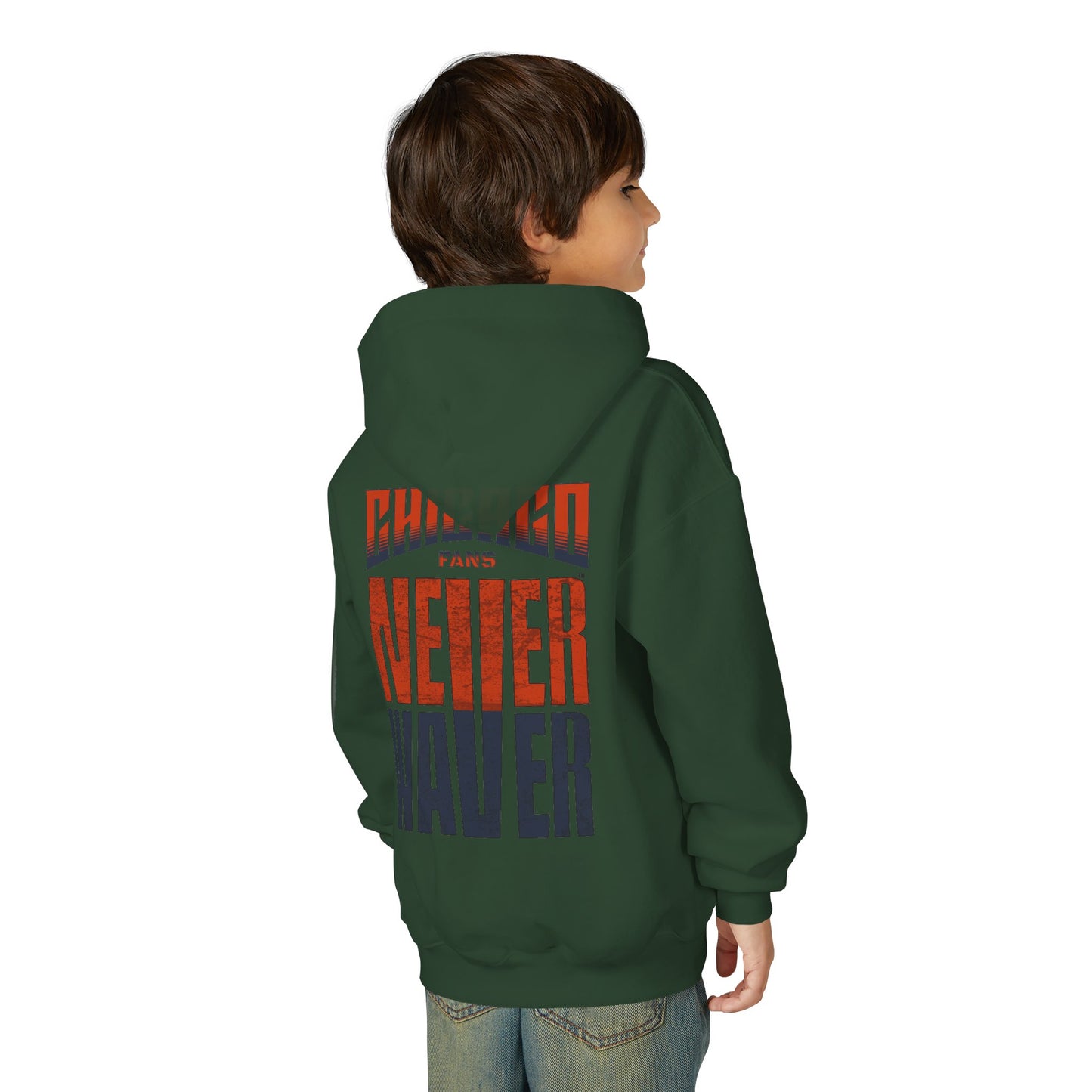 Chicago Fans Never Waver Youth Heavy Blend Hooded Sweatshirt