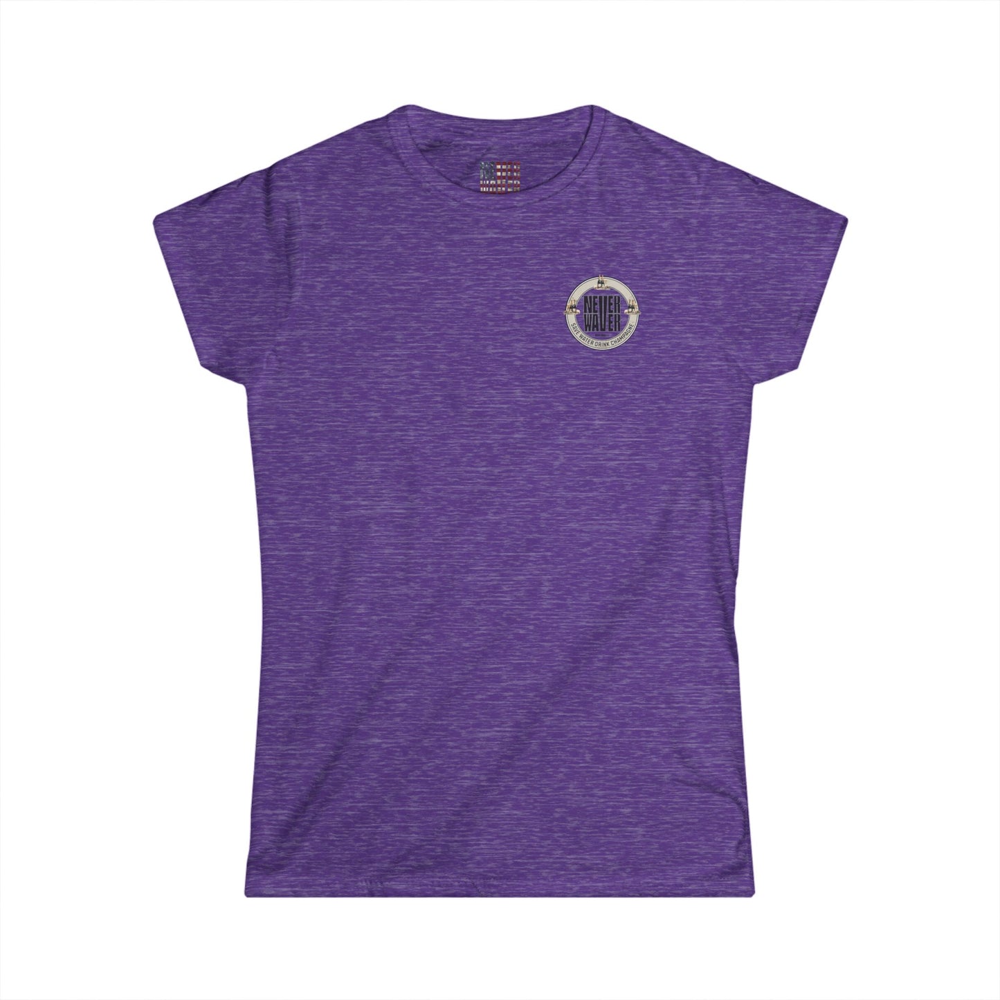 Never Waver Save Water Drink Champagne Women's Soft Style Tee