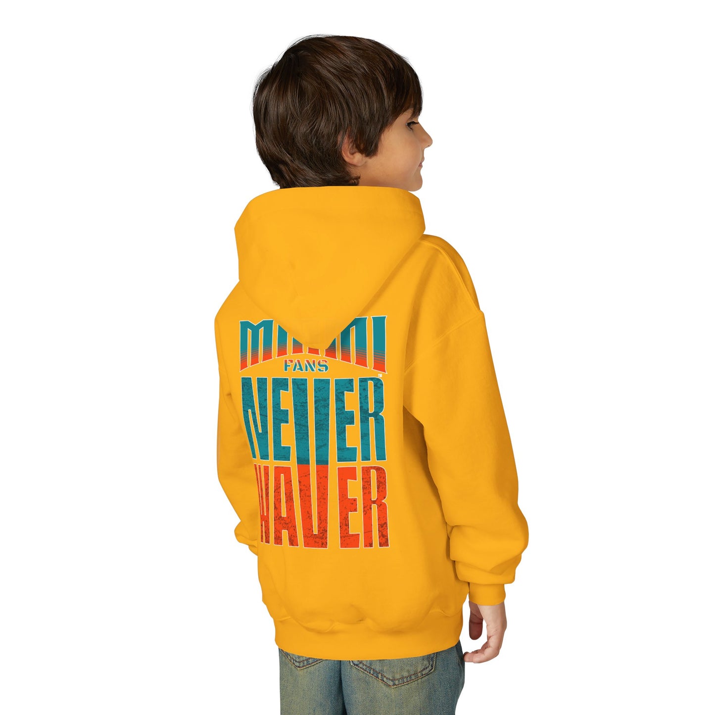 Miami Fans Never Waver Youth Heavy Blend Hooded Sweatshirt