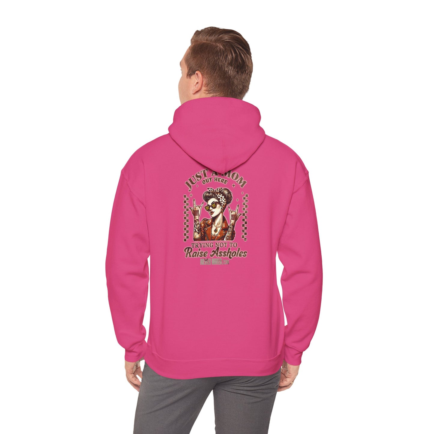 'Never Waver Just A Mom Trying Not to Raise A&&holes' Unisex Heavy Blend™ Hoodie
