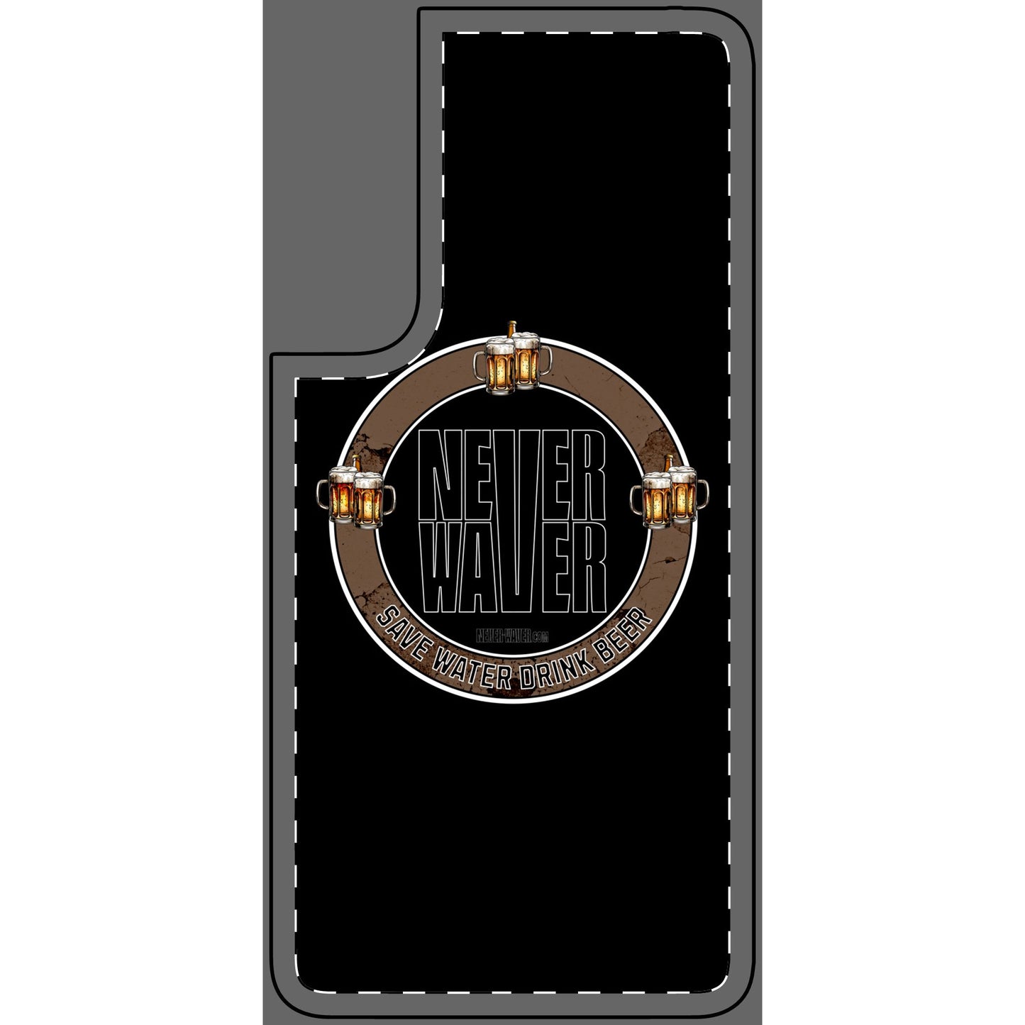 Never Waver Save Water Drink Beer Phone Skin - Beer Lover's Accessory