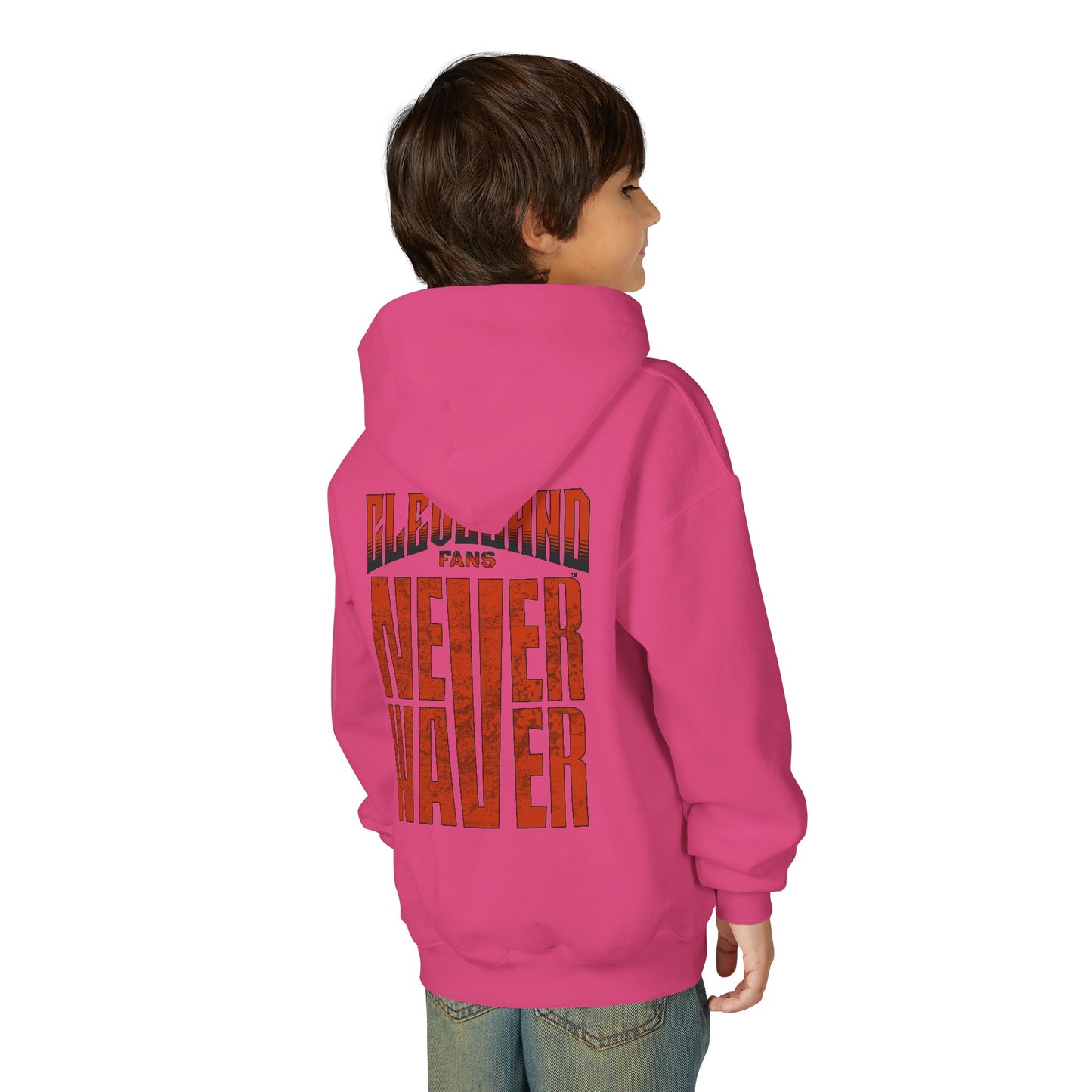 Cleveland Fans Never Waver Youth Heavy Blend Hooded Sweatshirt