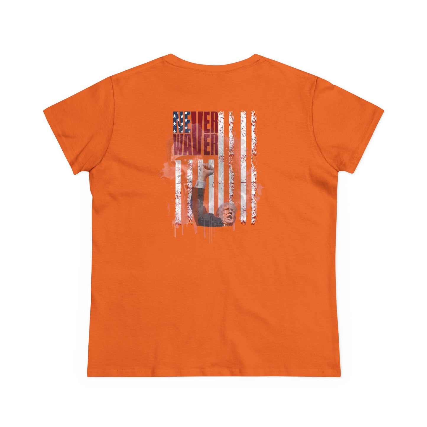 Never Waver Jesus Protecting America And Trump Women's Midweight Cotton Tee