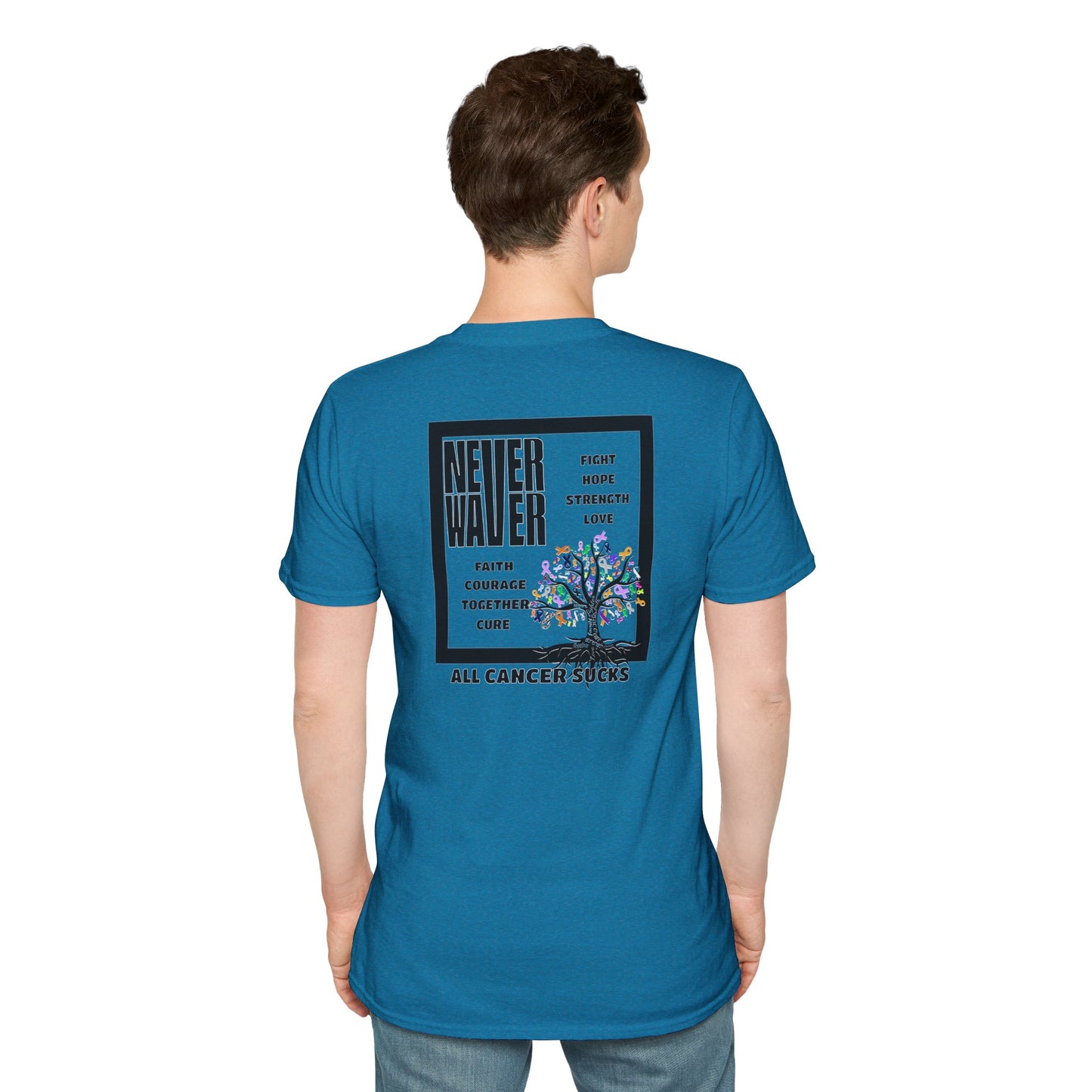 Cancer Awareness Tree Unisex T-Shirt Never Waver Tree of Cancer Ribbons ALL CANCERS SUCK!