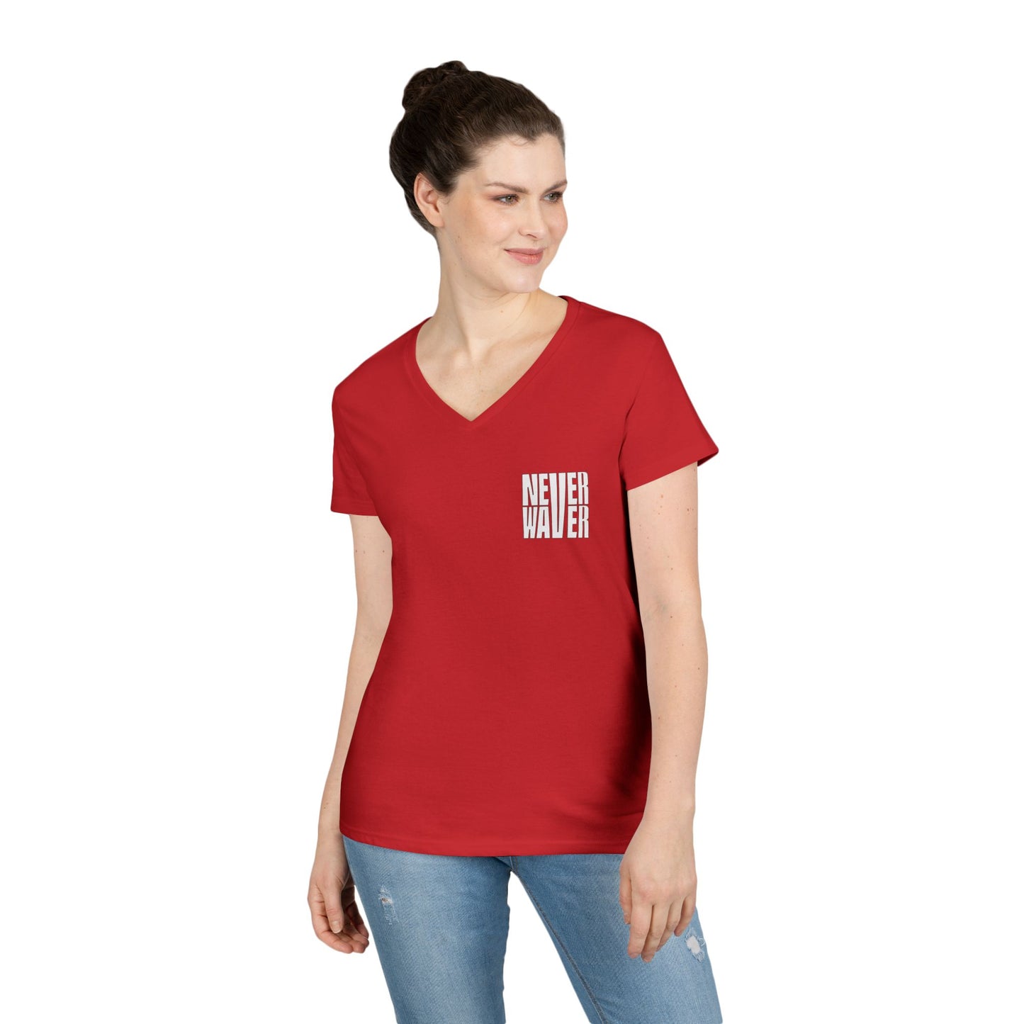 Never Waver Best Mom Ever V-Neck T-Shirt | Perfect Gift for Mother's Day | Casual Everyday Wear