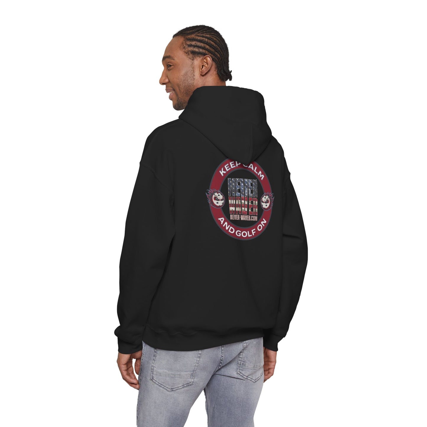 Keep Calm Never Waver and Golf On Hoodie - Unisex Heavy Blend™ Sweatshirt
