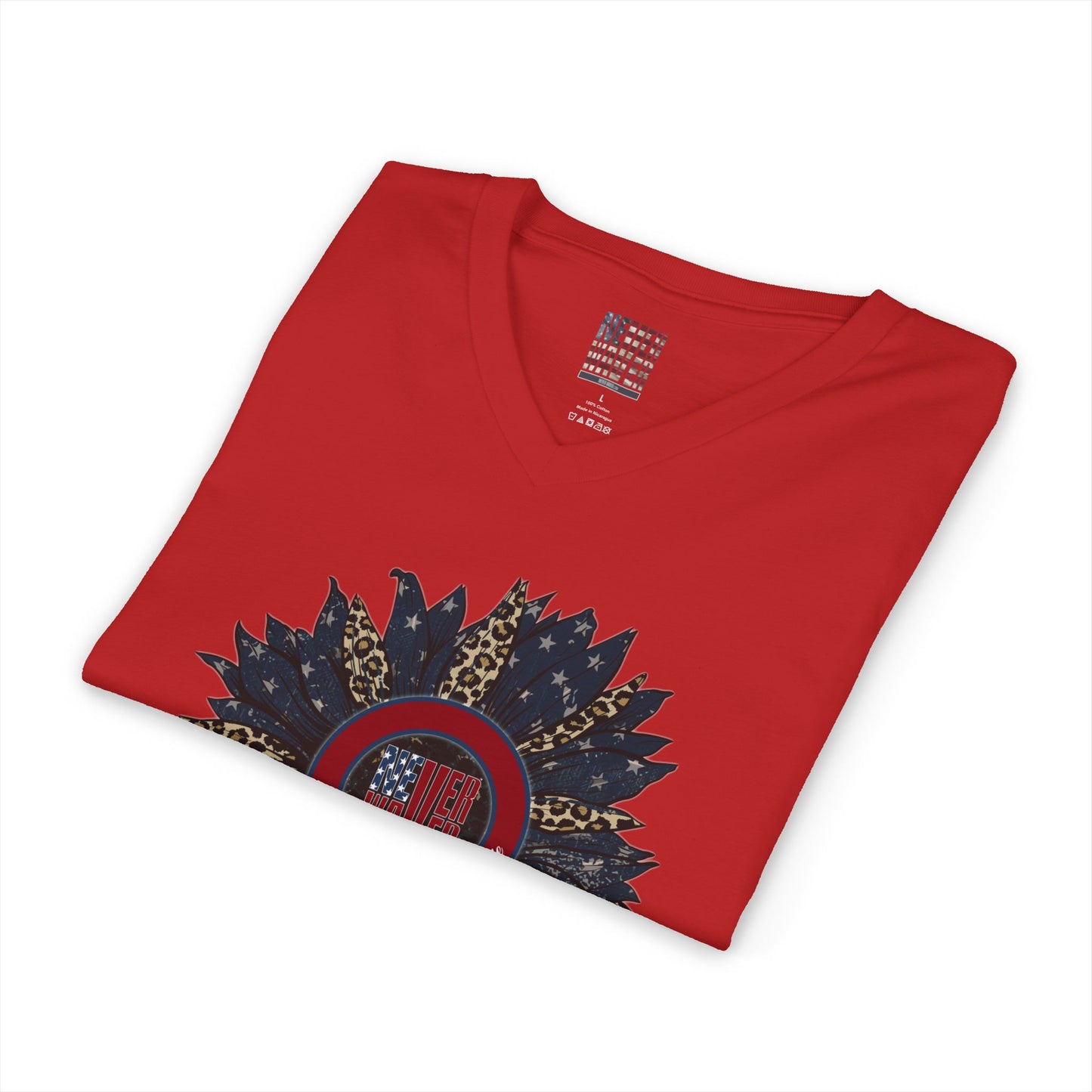 Unisex V-Neck Tee - Never Waver Be Red White & A little Bougie T-Shirt