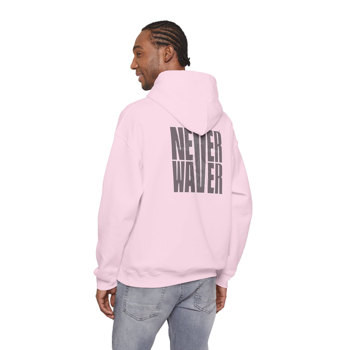 Never Waver” Jesus t-shirt might eye-catching design that reflects a steadfast faith and confidence in Christ.  Hoodie - Unisex Heavy Blend™ Sweatshirt