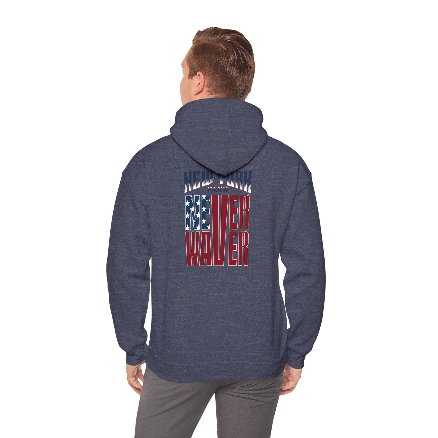 'New York Fans Never Waver' American Flag Design Unisex Heavy Blend™ Hoodie