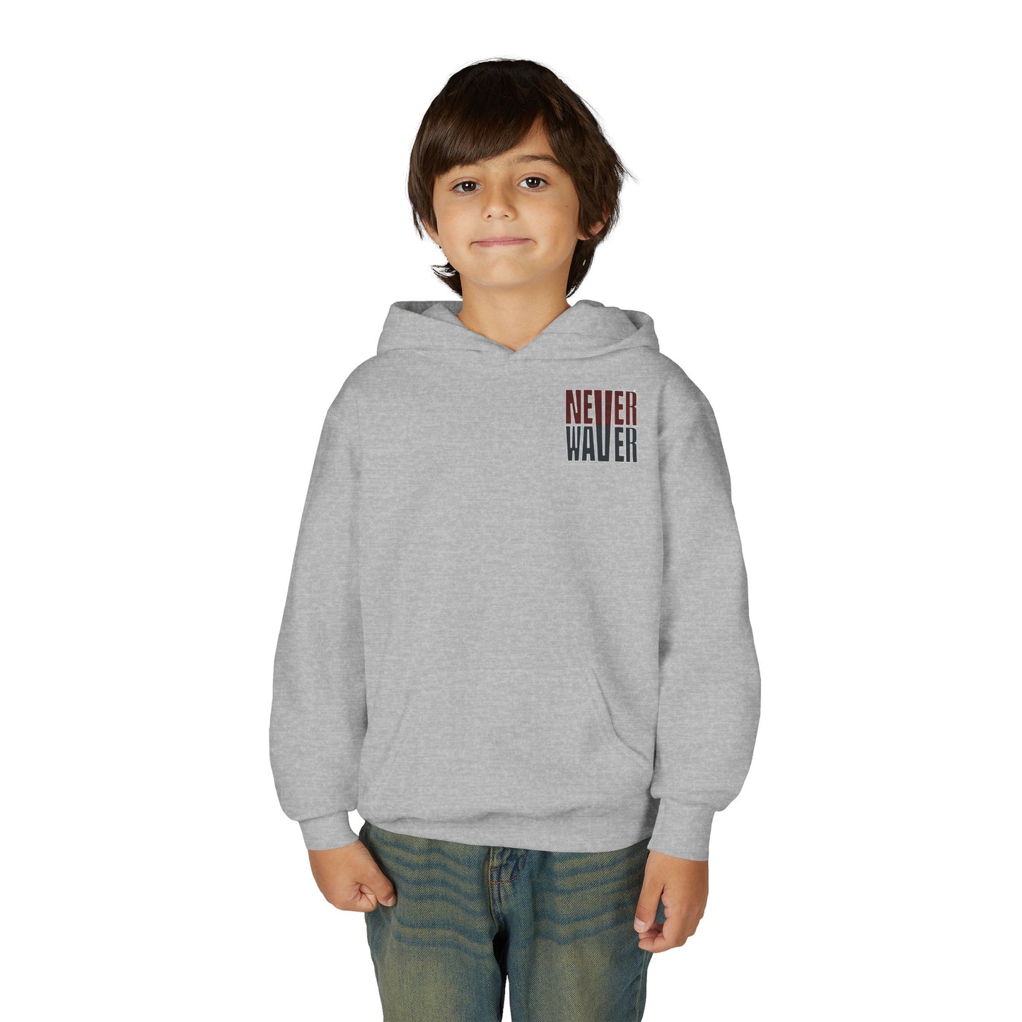 Atlanta Fans Never Waver Youth Heavy Blend Hooded Sweatshirt