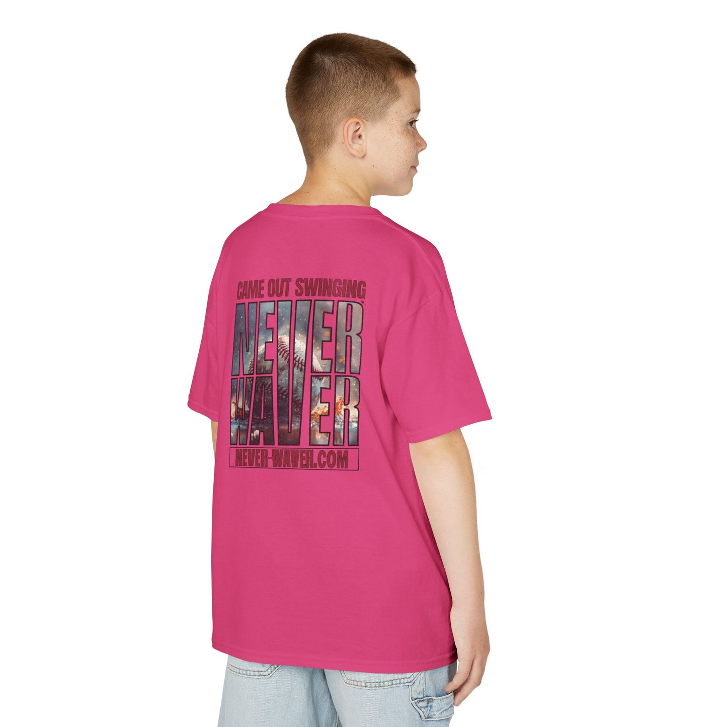 Kids T-Shirt - "Came Out Swinging" Never Waver Graphic Tee (Youth)