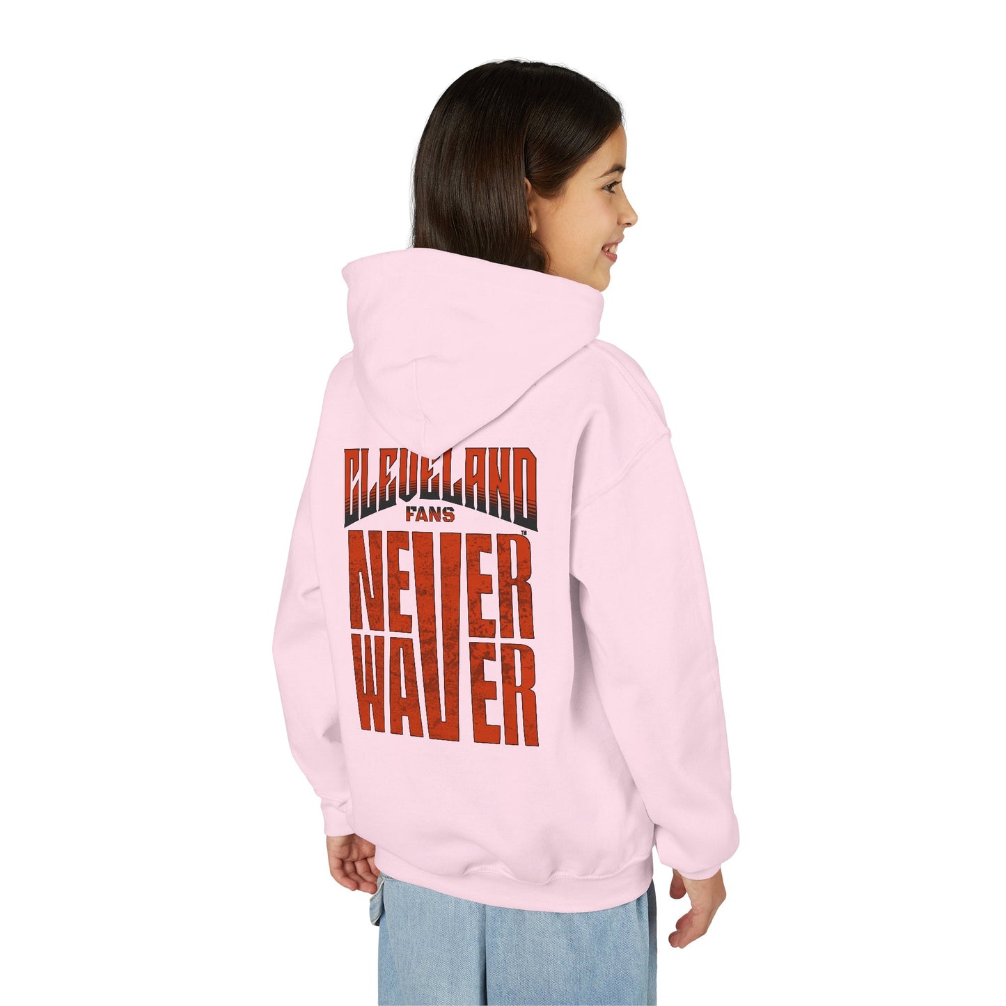 Cleveland Fans Never Waver Youth Heavy Blend Hooded Sweatshirt