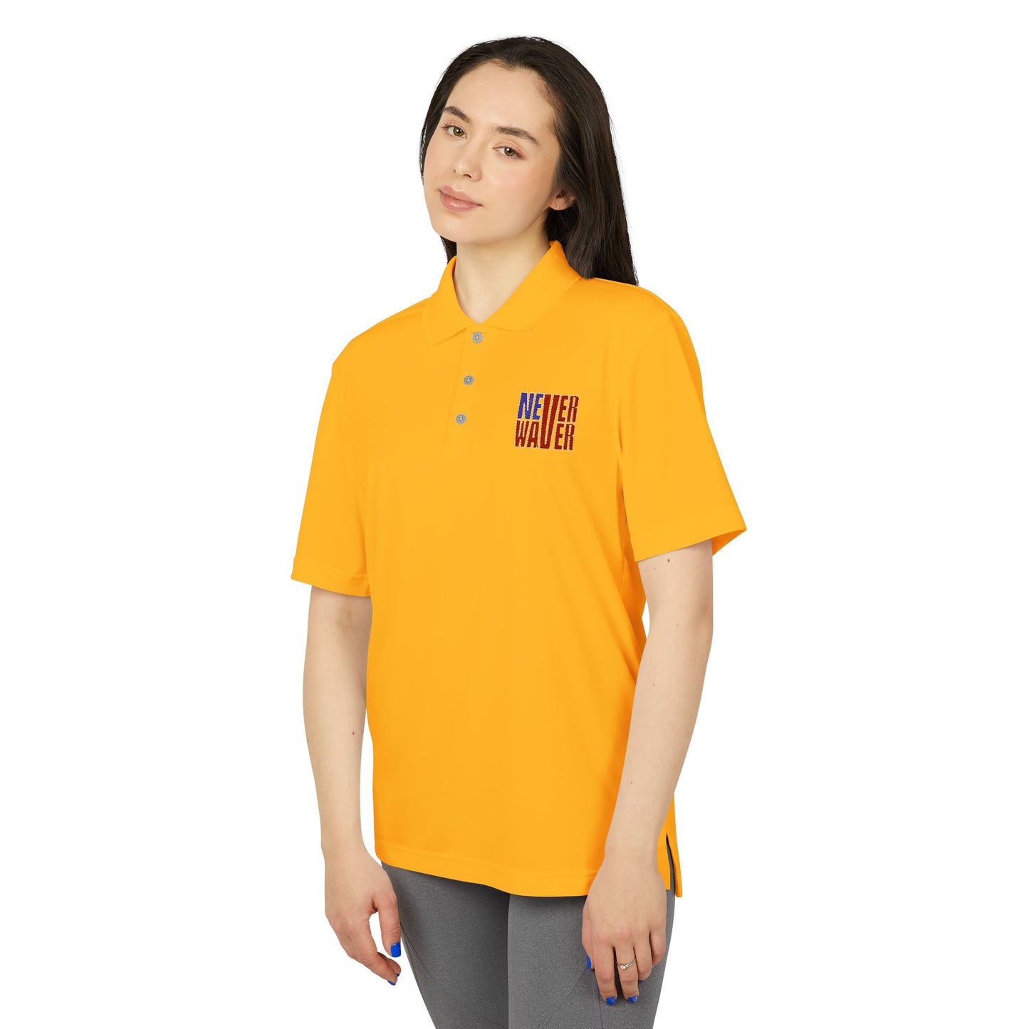 Never Waver Embroidered adidas Unisex Performance Polo