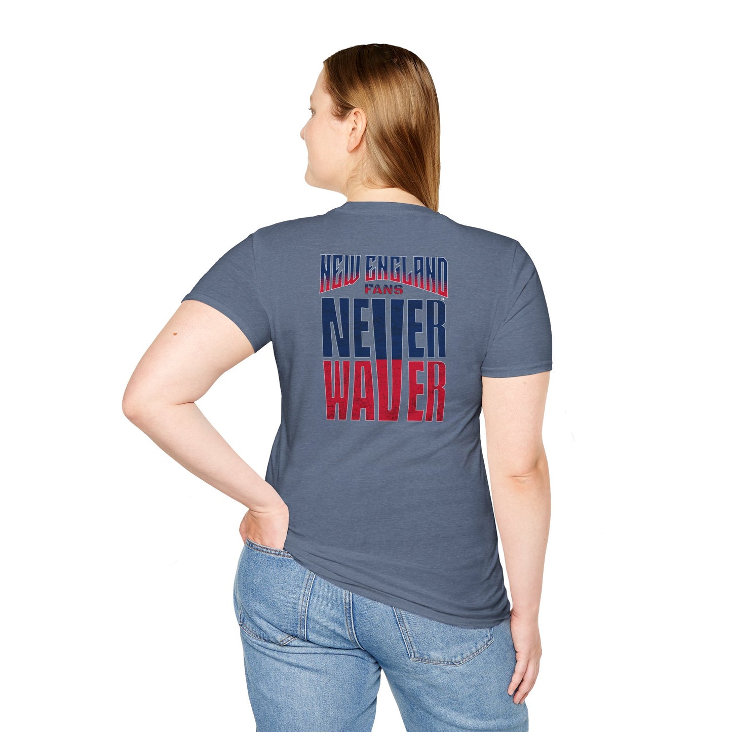New England Fans Never Waver Unisex Softstyle T-Shirt