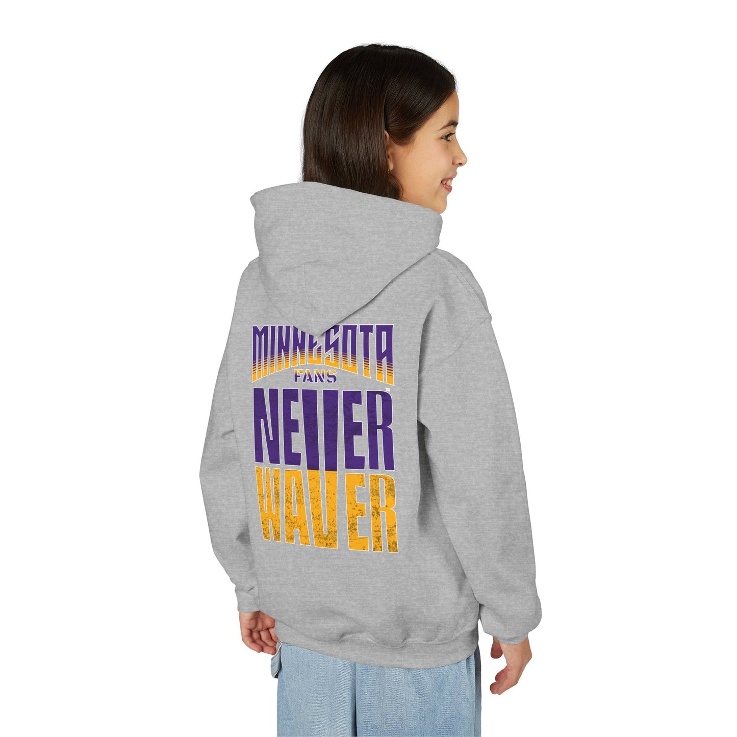 Minnesota Fans Never Waver Youth Heavy Blend Hoodie Sweatshirt