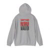 Tampa Bay Fans  Never Waver  w Leopard Football Unisex Heavy Blend™ Hoodie - Perfect for Sports Fans