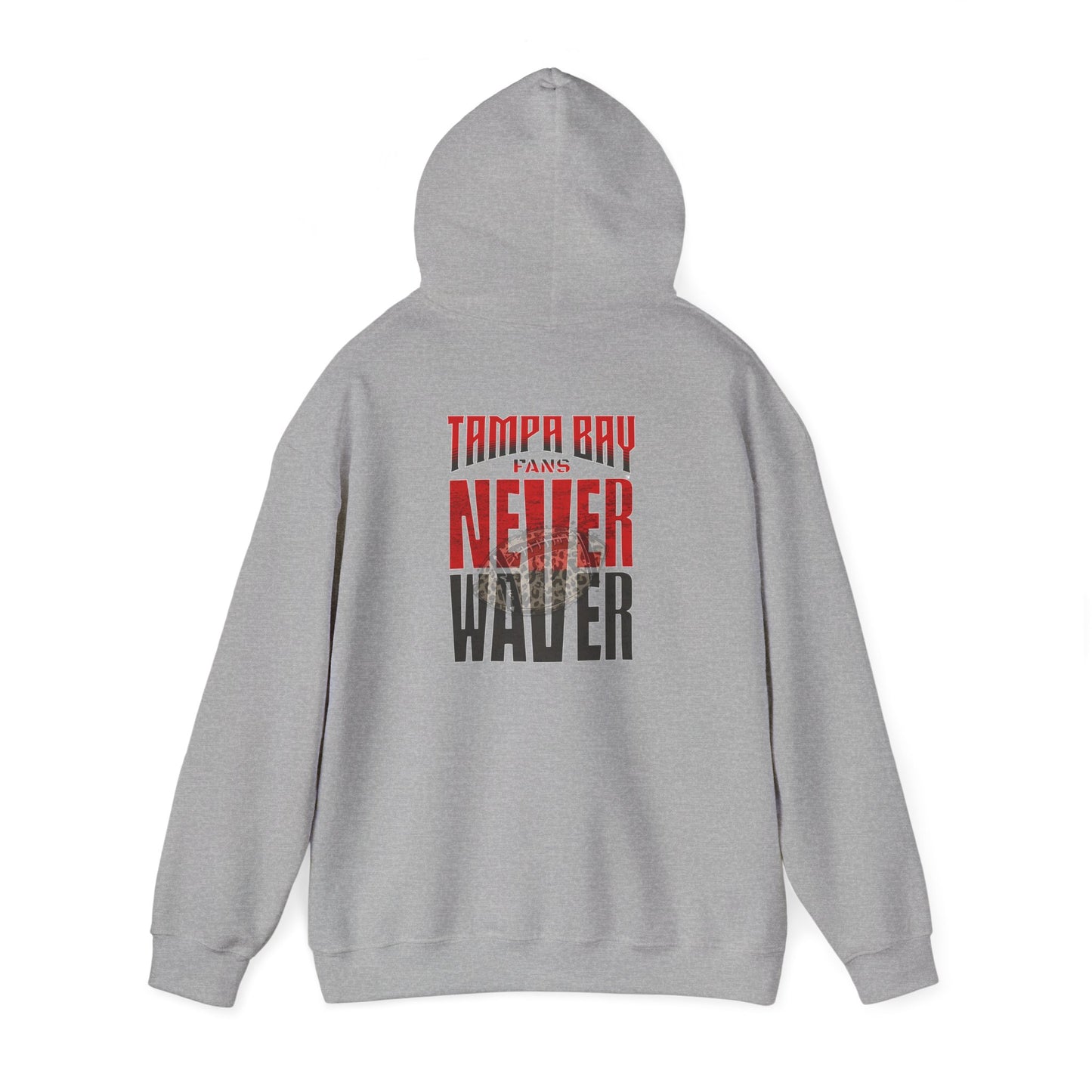 Tampa Bay Fans  Never Waver  w Leopard Football Unisex Heavy Blend™ Hoodie - Perfect for Sports Fans