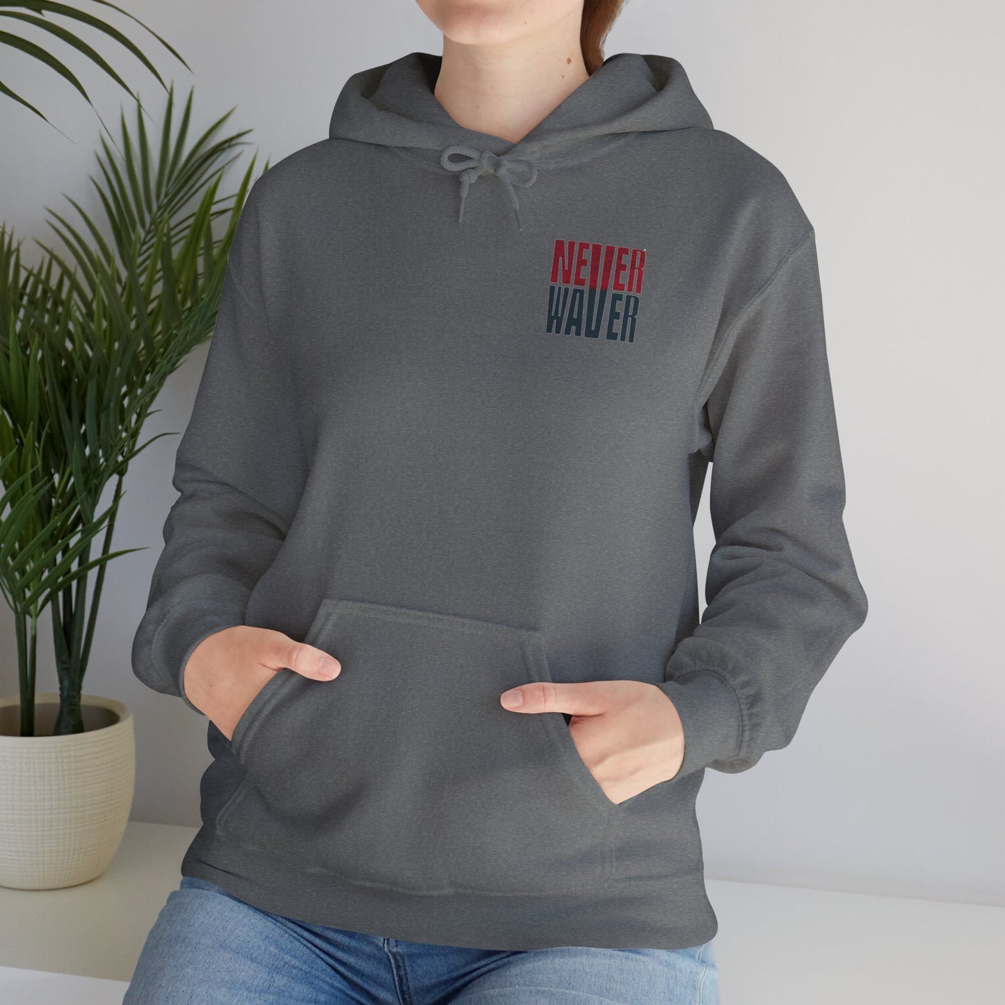 'Never Waver Houston Fans' Inspirational Hoodie for FansUnisex Heavy Blend™ Hooded Sweatshirt -