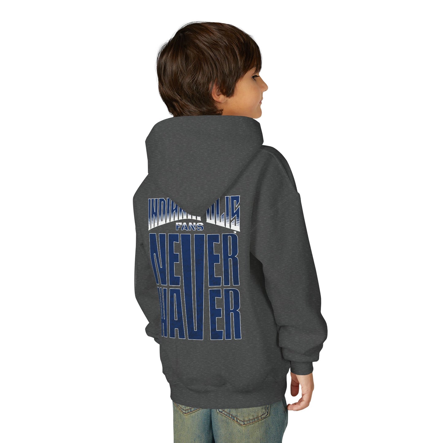 Indianapolis Fans Never Waver Youth Heavy Blend Hooded Sweatshirt