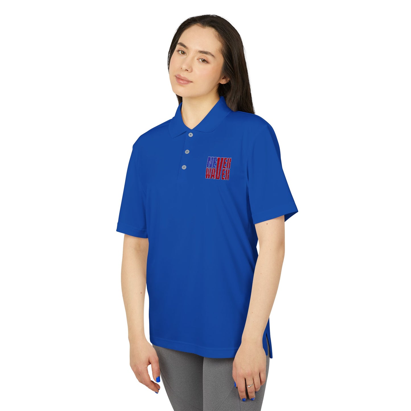 Never Waver Embroidered adidas Unisex Performance Polo