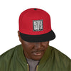 Never Waver Embroidered Square Script Snapback Hat — Bold Monochrome Streetwear