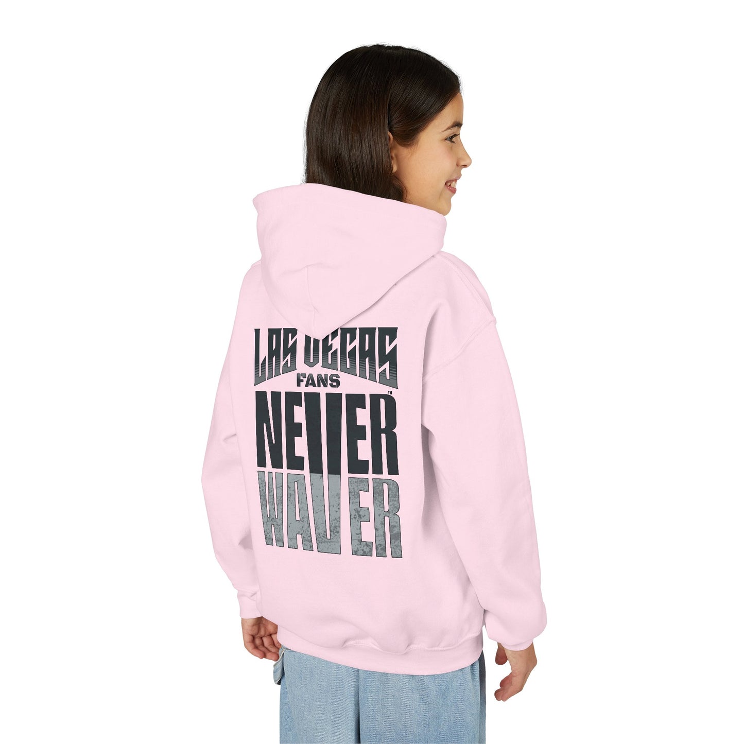 Las Vegas Fans Never Waver Youth Heavy Blend Hooded Sweatshirt