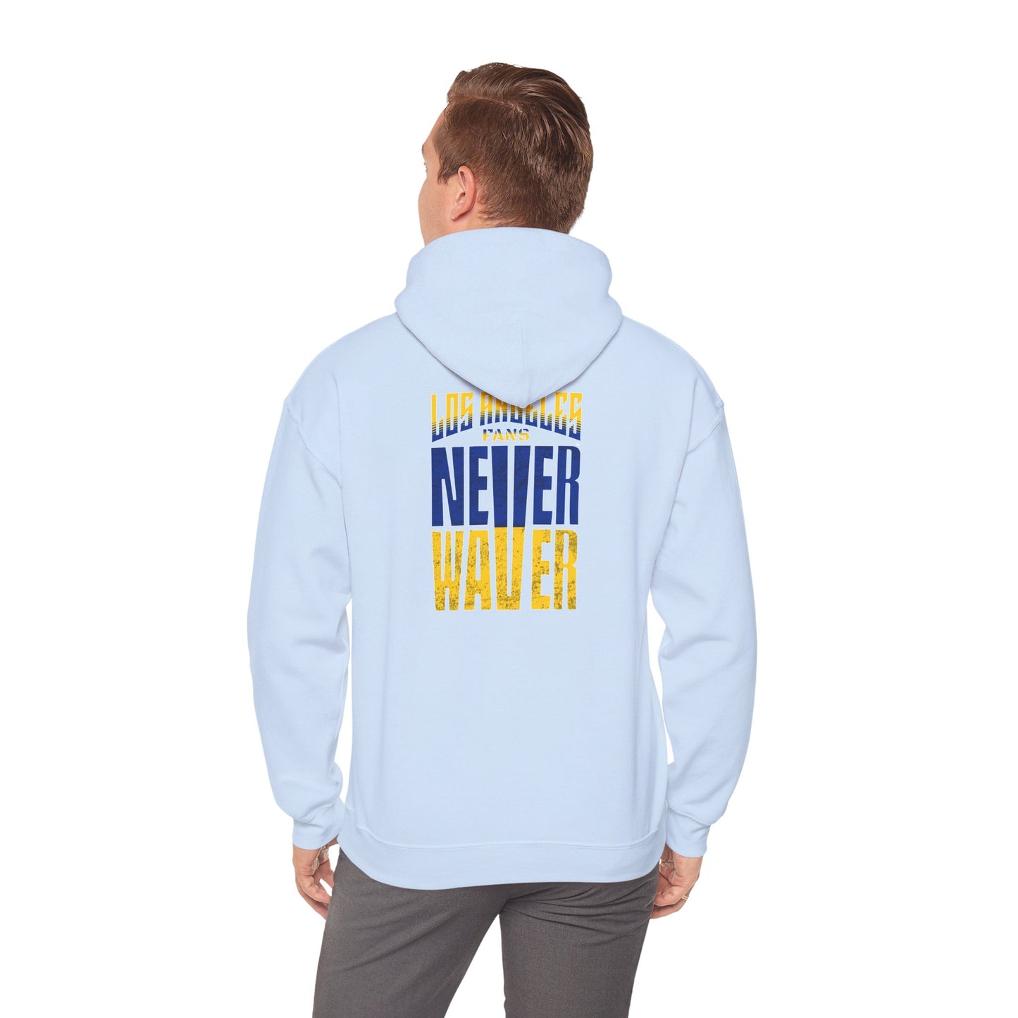 Inspired Unisex Heavy Blend™ Hooded Sweatshirt -Los Angeles Fans NEVER WAVER Graphic