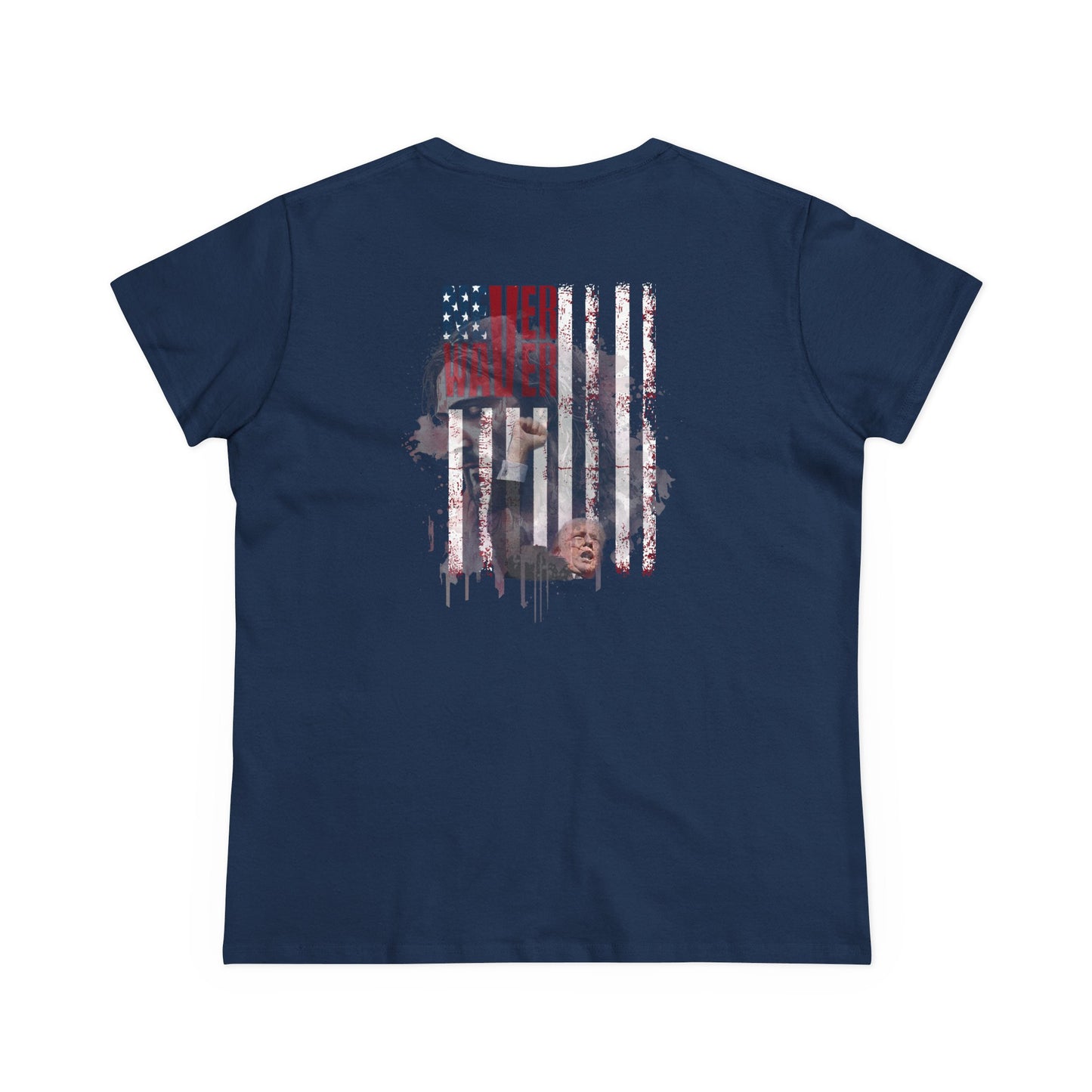 Never Waver Jesus Protecting America And Trump Women's Midweight Cotton Tee