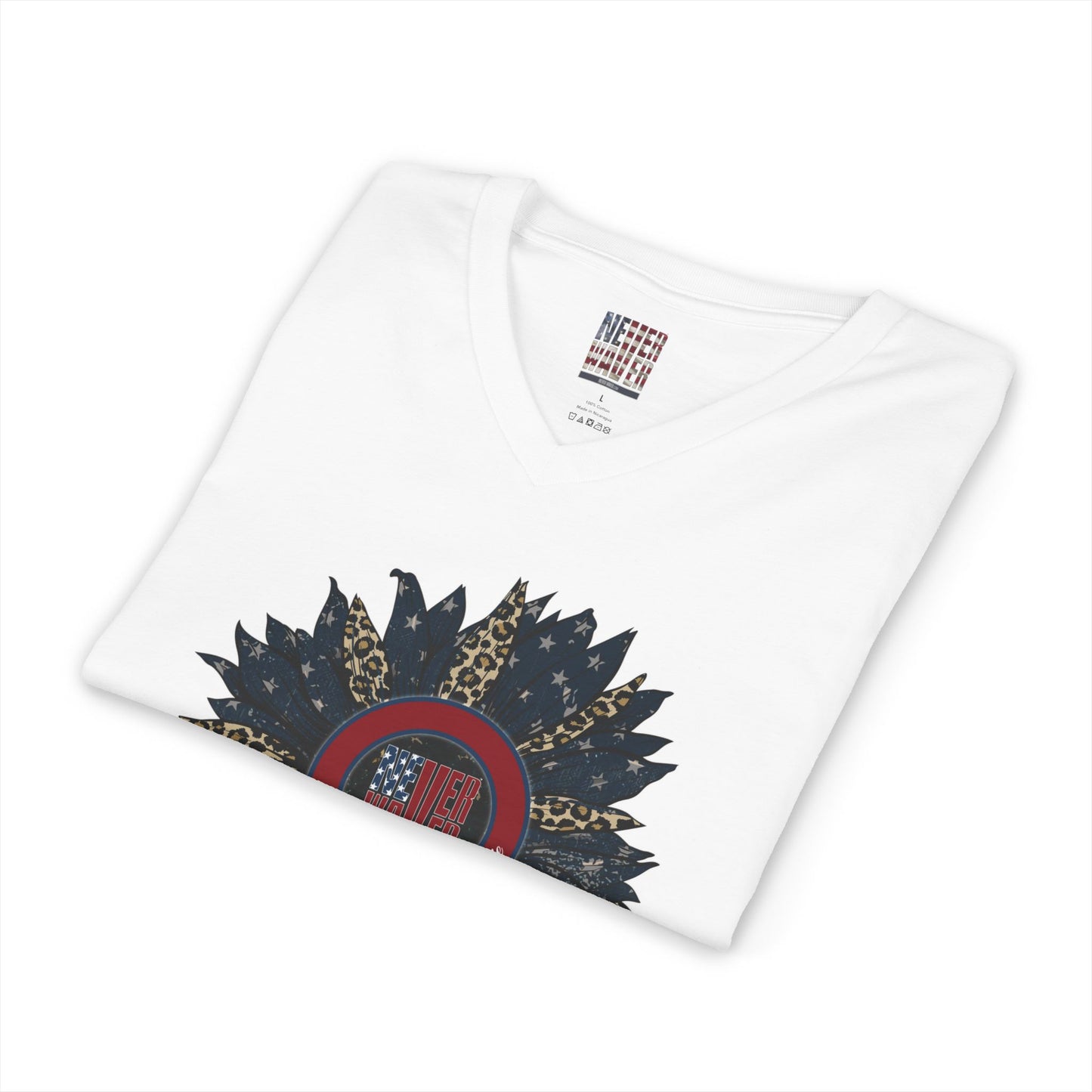 Unisex V-Neck Tee - Never Waver Be Red White & A little Bougie T-Shirt