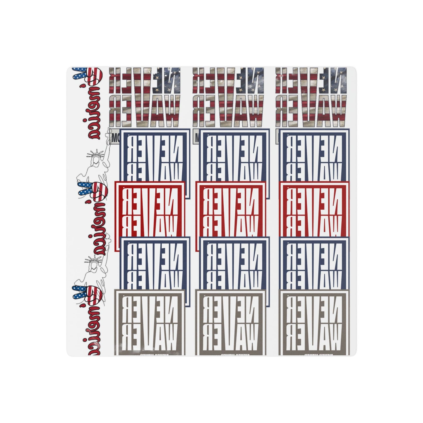 Never Waver Temporary Tattoos — Patriotic Red & Blue Political Statement Tattoos