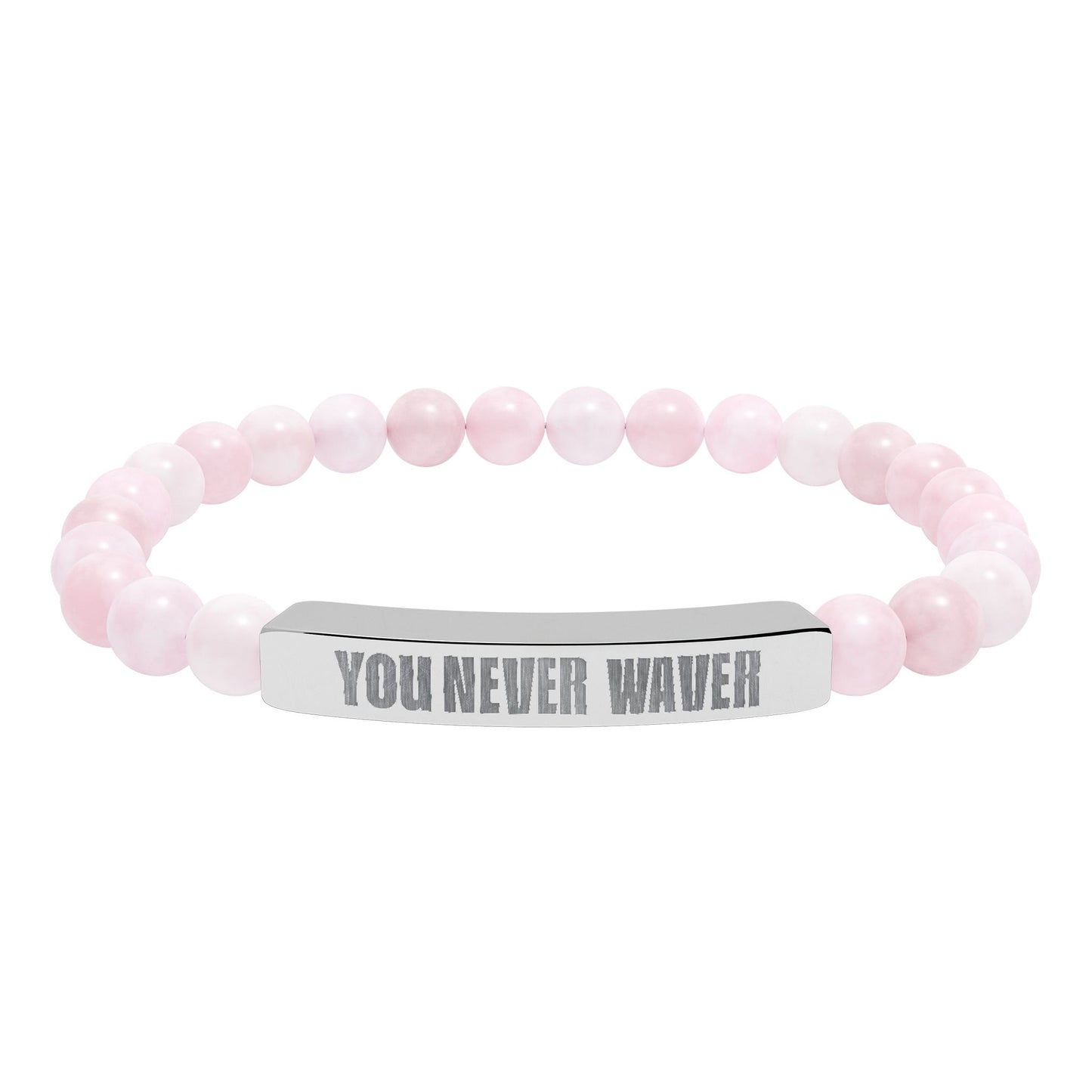You Never Waver  Bracelet Engraved Natural Stone Beaded Bracelet