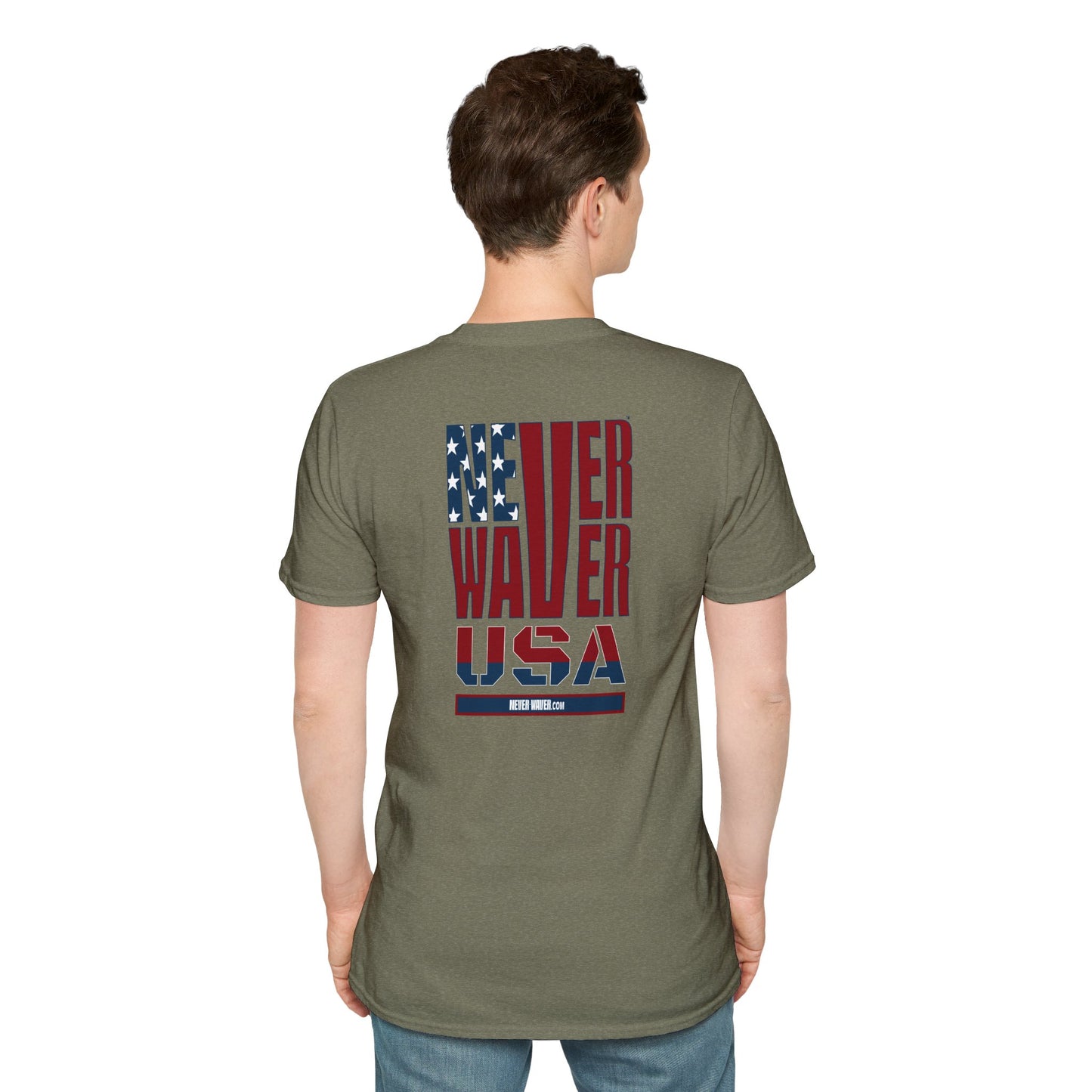 Never Waver USA Unisex Softstyle T-Shirt