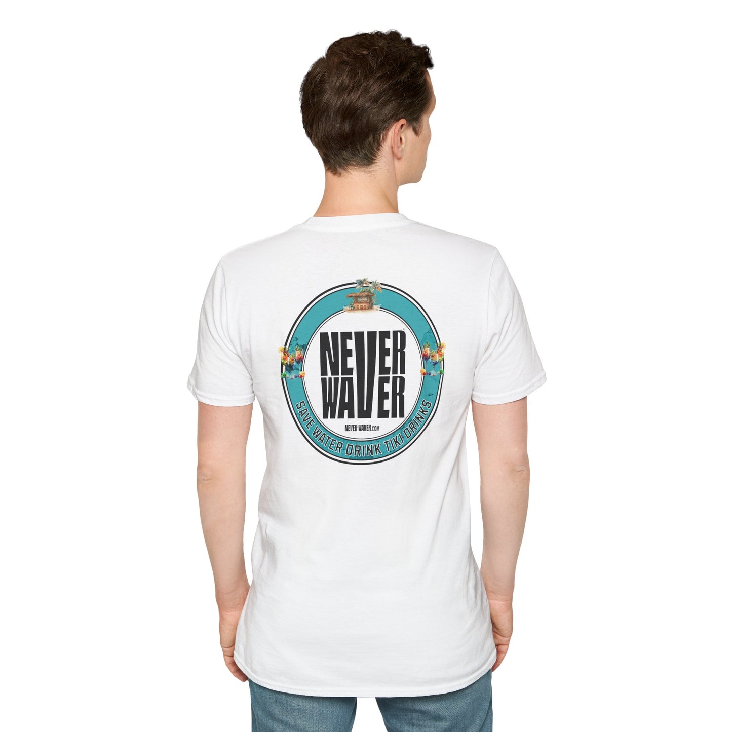 Never Waver Save Water Drink Tiki Drinks Unisex Soft style T-Shirt