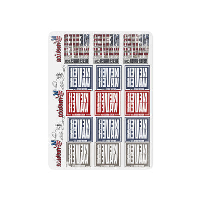 Never Waver Temporary Tattoos — Patriotic Red & Blue Political Statement Tattoos