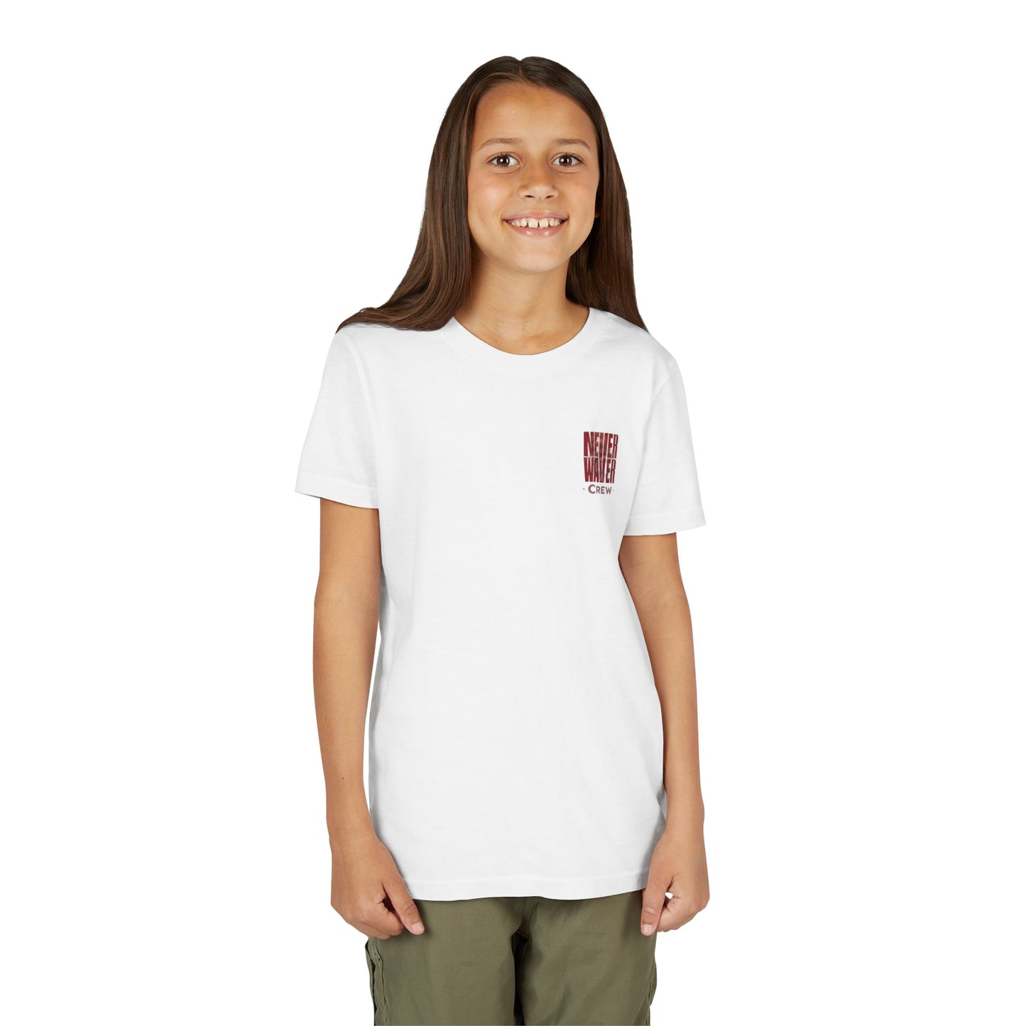 Never Waver  Crew Leopard Youth Short Sleeve Tee