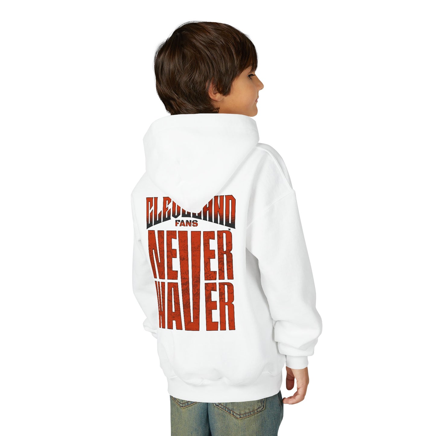 Cleveland Fans Never Waver Youth Heavy Blend Hooded Sweatshirt