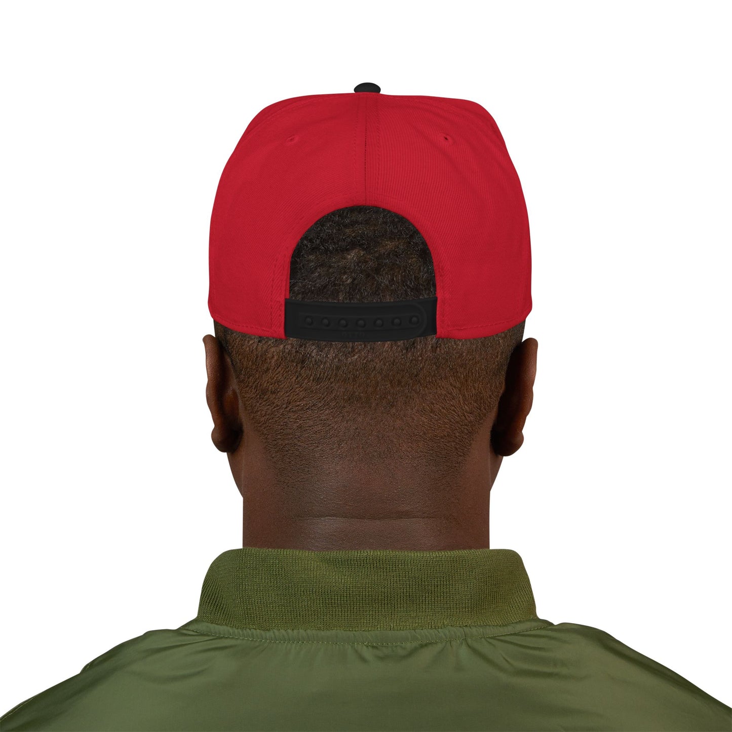 Never Waver Embroidered Square Script Snapback Hat — Bold Monochrome Streetwear