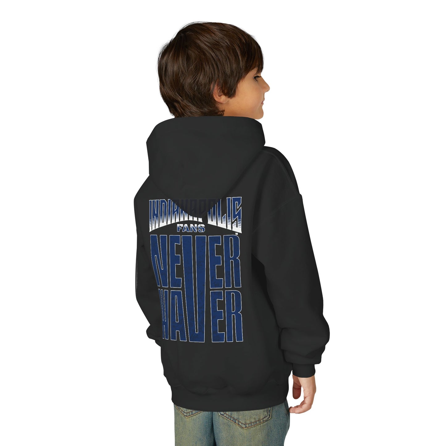 Indianapolis Fans Never Waver Youth Heavy Blend Hooded Sweatshirt