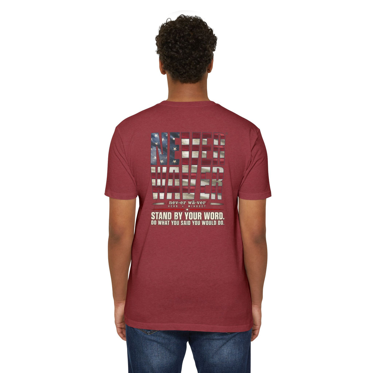 Never Waver Definition Men’s Crew T-Shirt by Printify