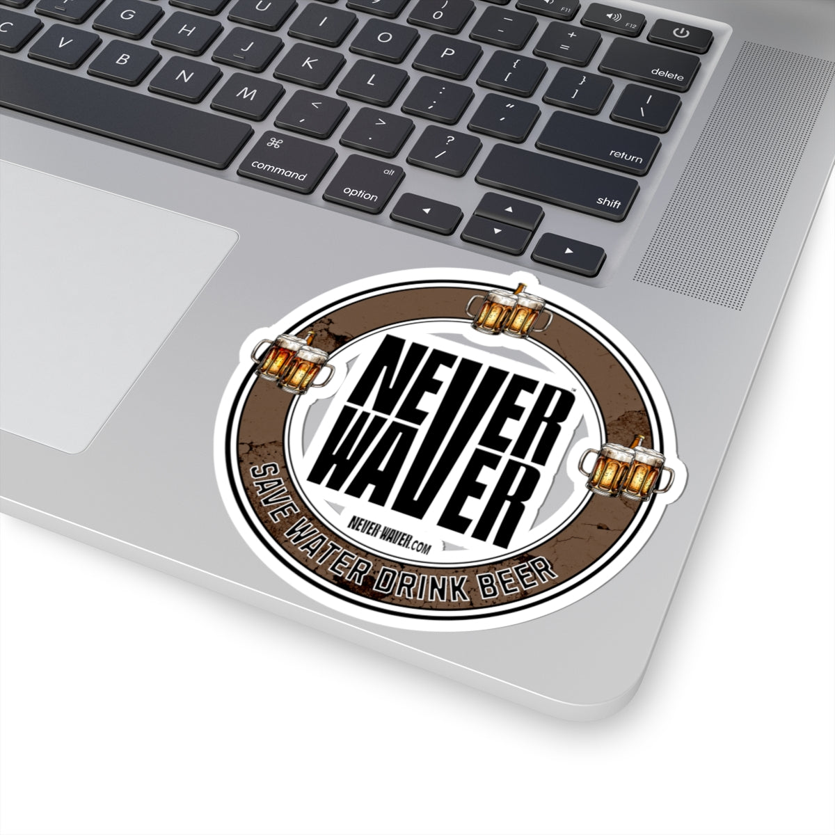 Never Waver Save Water Drink Beer Kiss-Cut Stickers - Fun and Quirky Drink Decor