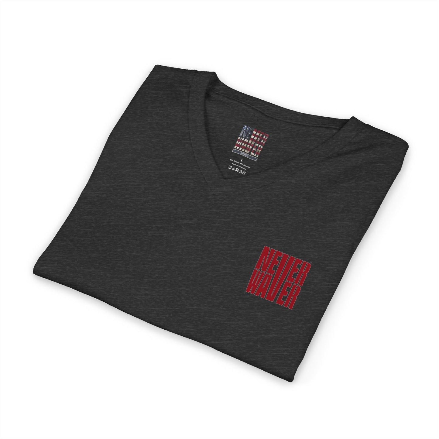 Never Waver Inspirational Crew T-Shirt Unisex V-Neck Tee
