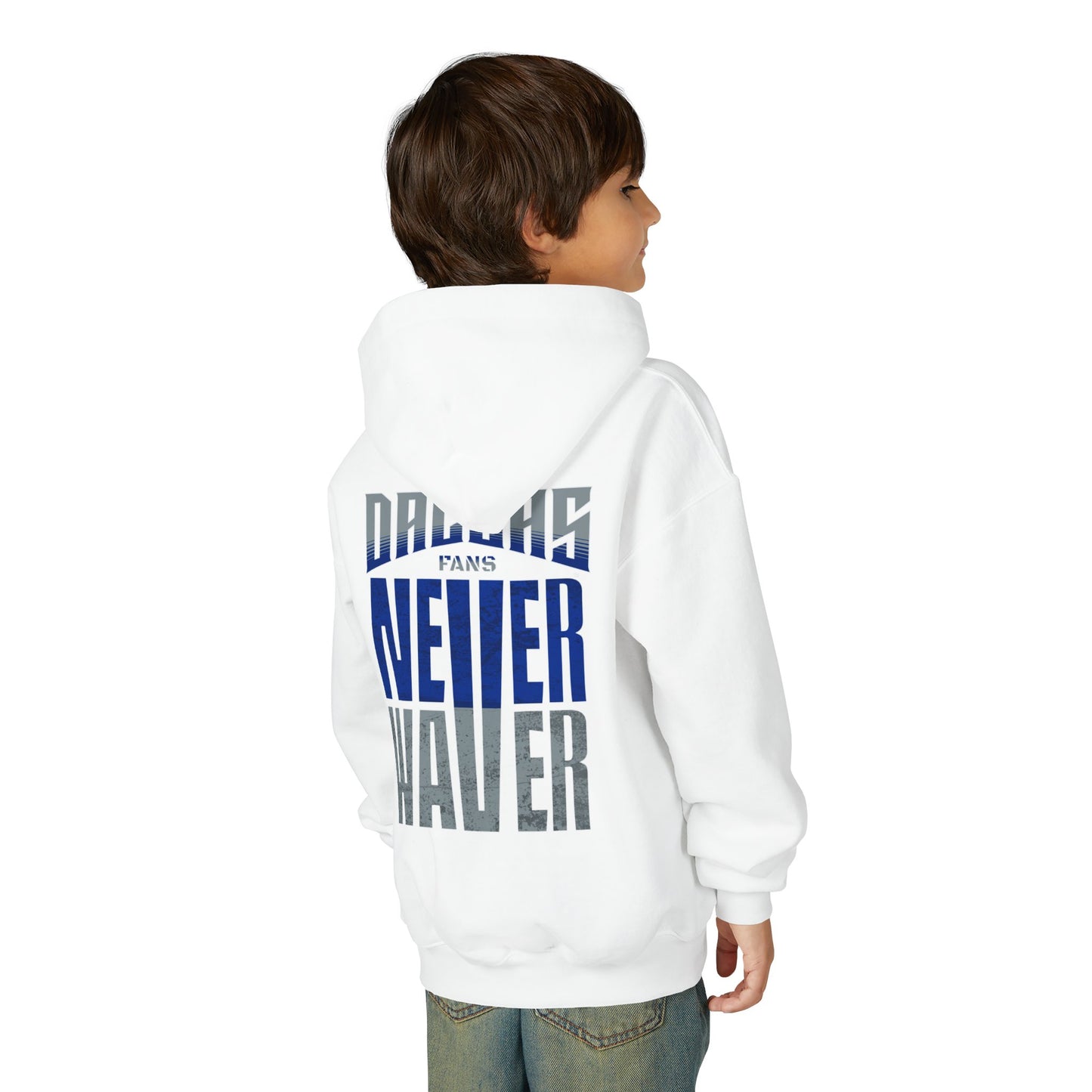 Dallas Fans Never Waver Youth Heavy Blend Hoodie Sweatshirt