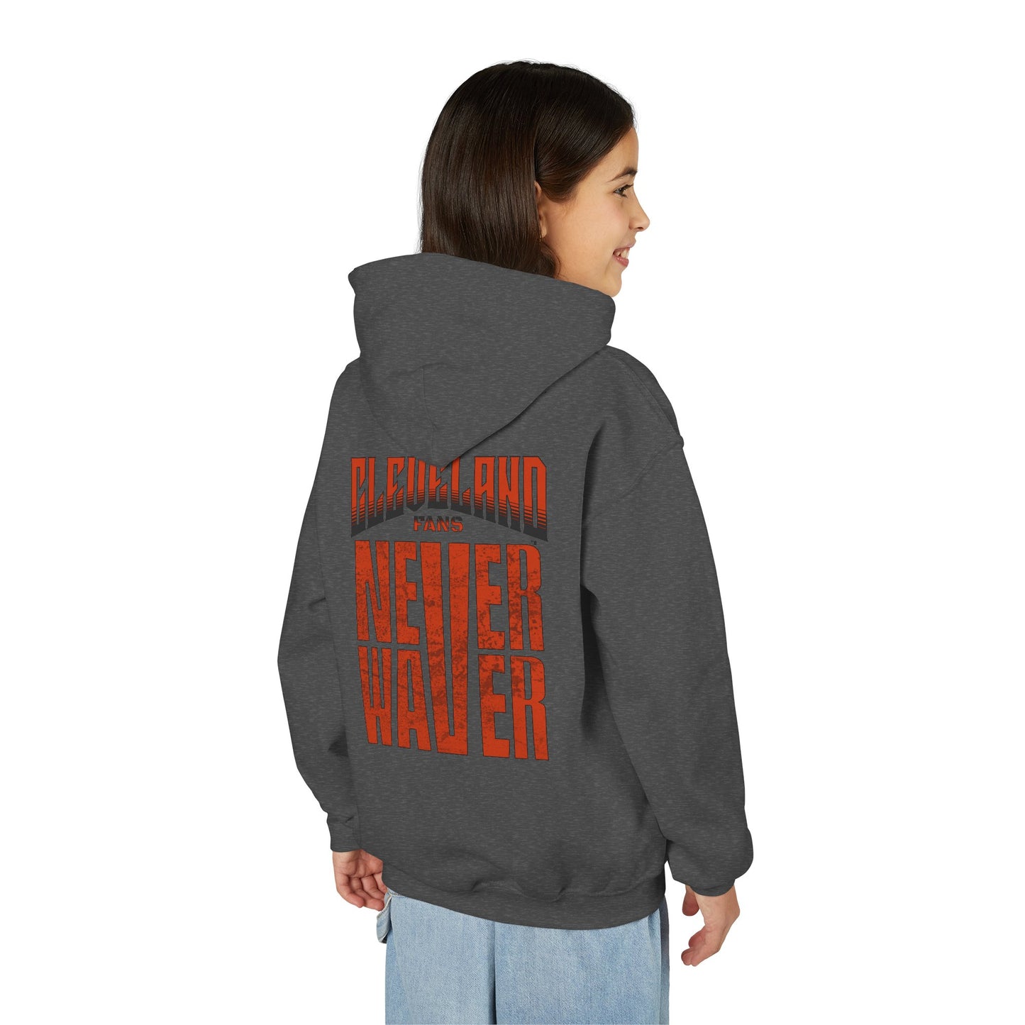 Cleveland Fans Never Waver Youth Heavy Blend Hooded Sweatshirt