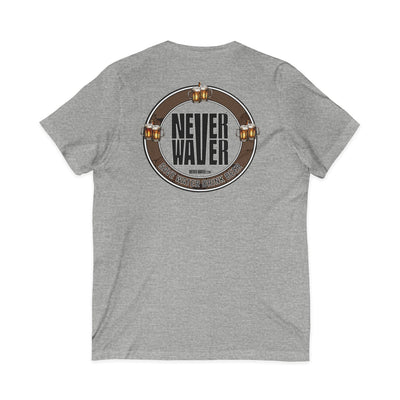 Never Waver Save Water Drink Beer  Unisex V-Neck Tee - Motivational Graphic Shirt