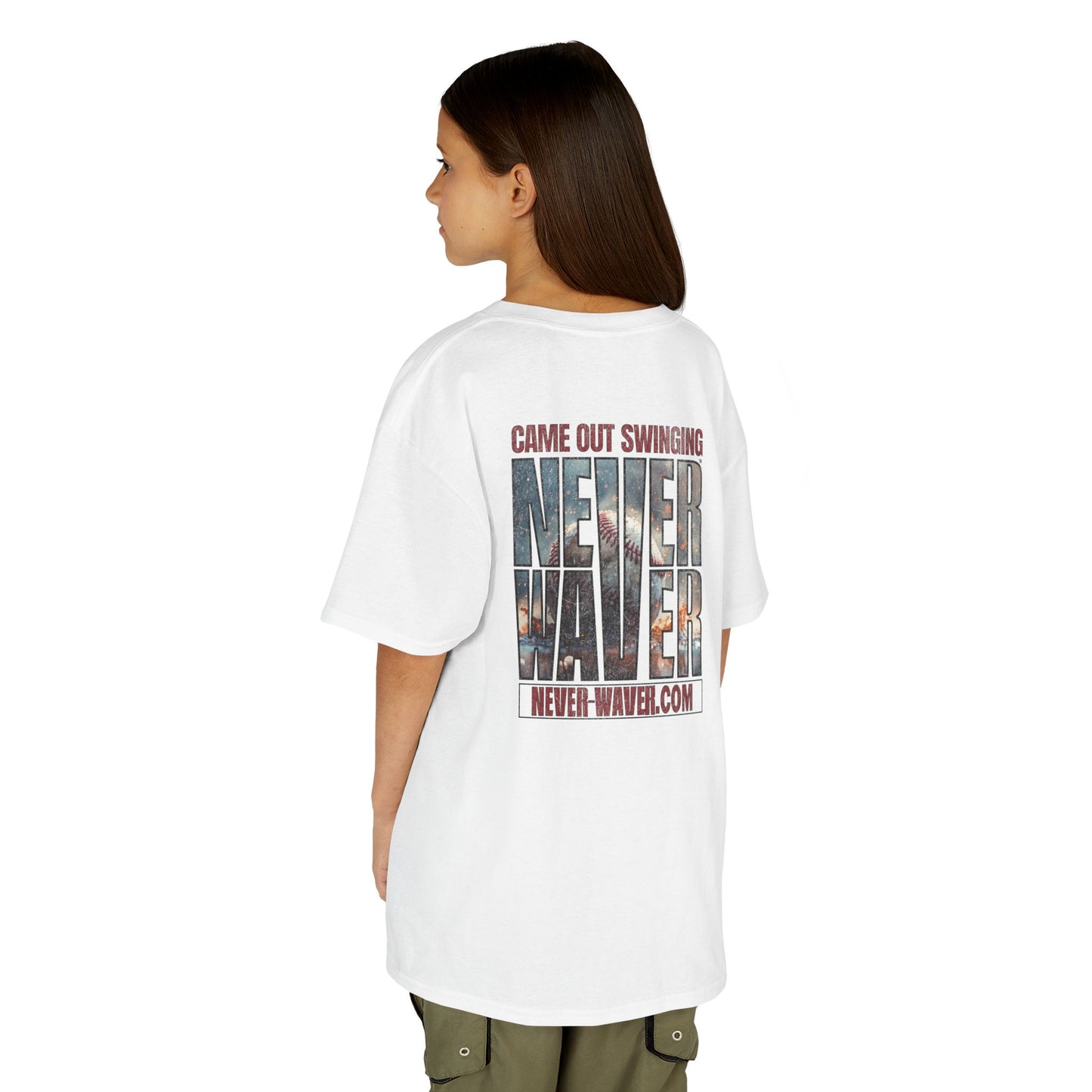 Kids T-Shirt - "Came Out Swinging" Never Waver Graphic Tee (Youth)