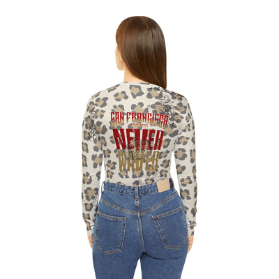 San Francisco Fans Never Waver With Leopard Football Women's Long Sleeve V-neck Shirt (AOP)