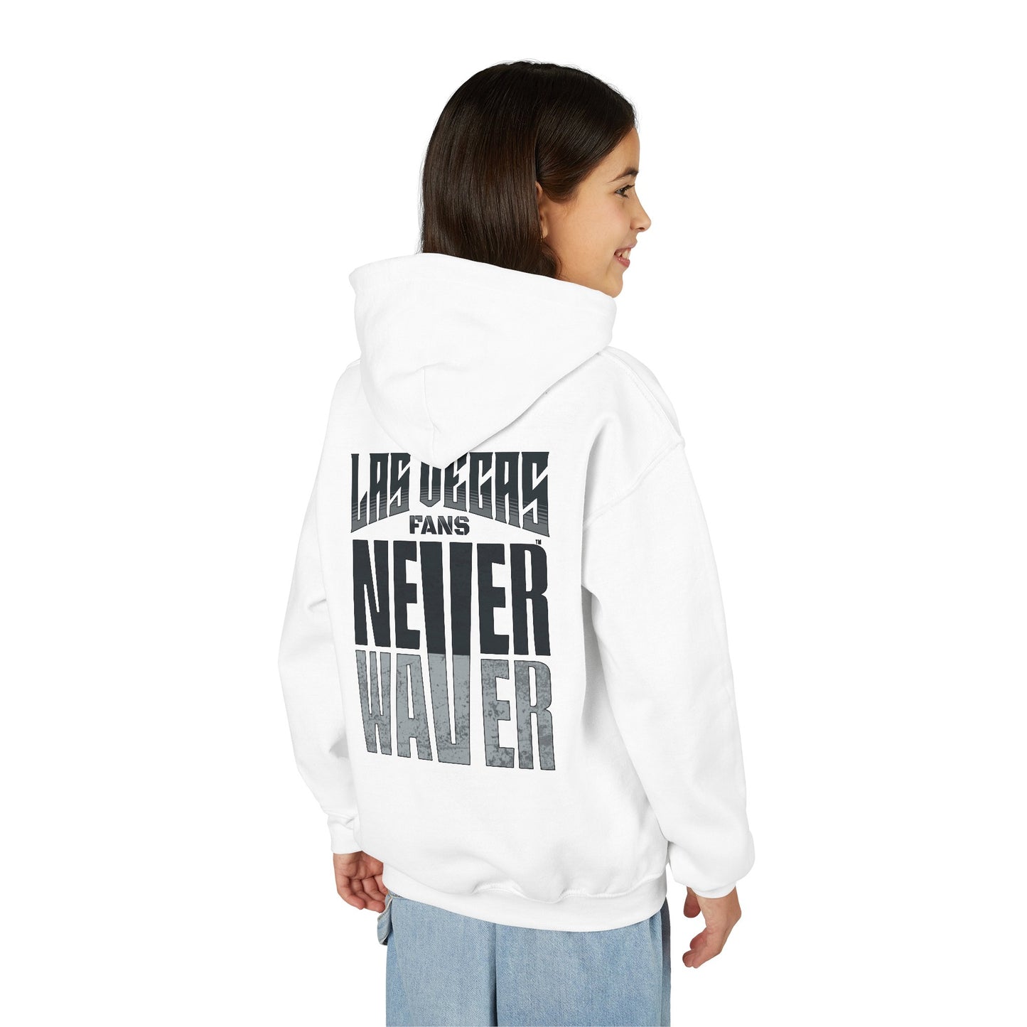 Las Vegas Fans Never Waver Youth Heavy Blend Hooded Sweatshirt